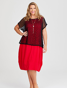 (image for) Dress - red funny hem